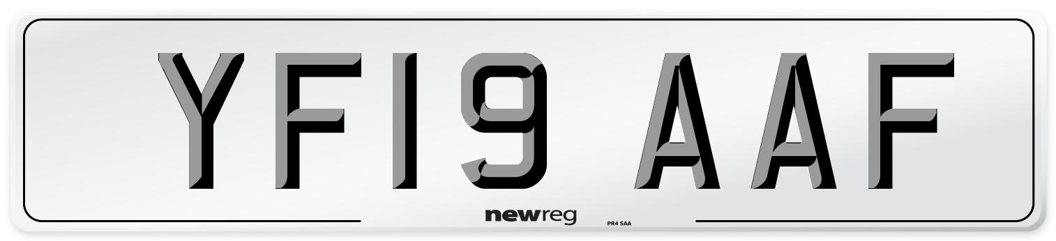 YF19 AAF Number Plate from New Reg